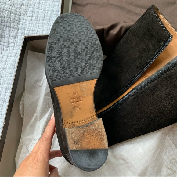 GUCCI Horsebit Accent Black Suede Riding Boots Excellent condition💝 - Picture 10 of 11